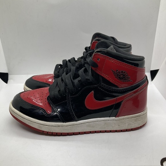 Jordan Other - Air Jordan 1 Retro High OG Patent Bred GS 5Y Black Red Shoes Sneakers